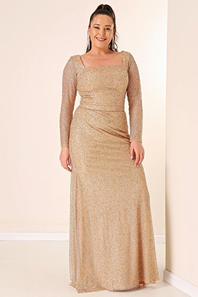 By Saygı Rochie Lungă Dimensiune Mare, Decolteu Pătrat