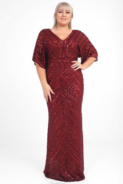 By Saygı Rochie de seară lungă B.b căptușită cu paiete Ottoban