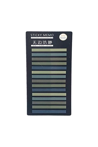 sibga tasarım Transparent Colored Thin Strip Postit - Bookmark, 300 Sheets