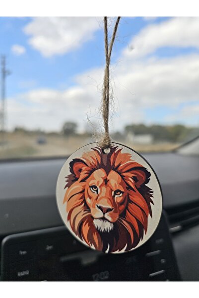 hebmeyy Ahşap Araba Süsü  Aslan Dikiz Aynası Süsü Hediyelik Eşya Oto Aksesuar