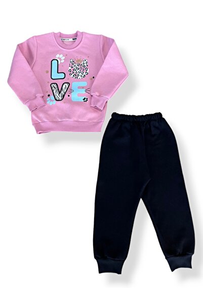 VALERY Love 3 Yarn Winter Children's Tracksuit Set with Shadon and Fleece Inside