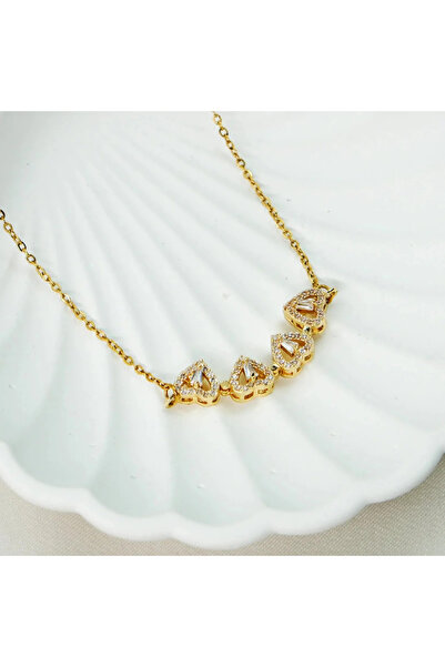 Hediye Yolda 14 AYAR ALTIN KAPLAMA AÇILABİLİR YONCA KOLYE