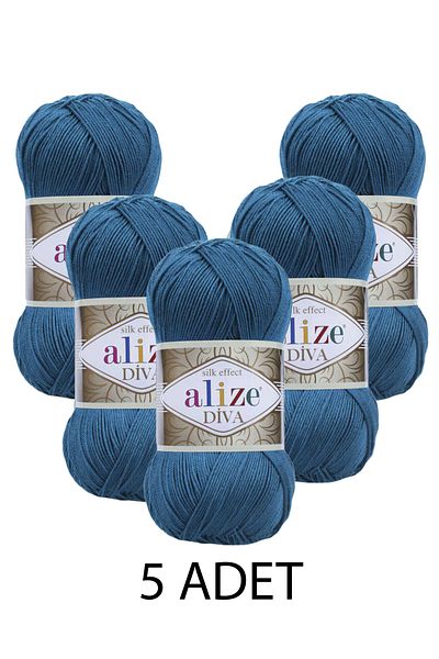 Alize Diva 646 Mikanos Blue Knitting Spinning (PACHET DE 5)