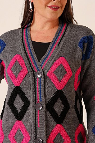 By Saygı Оверсайз рушник з візерунком «баклава» Довгий трикотажний кардиган
