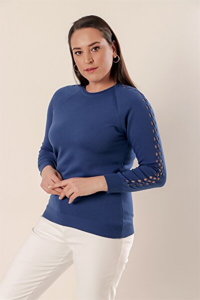 By Saygı Рукав з деталями, великий розмір, акриловий светр