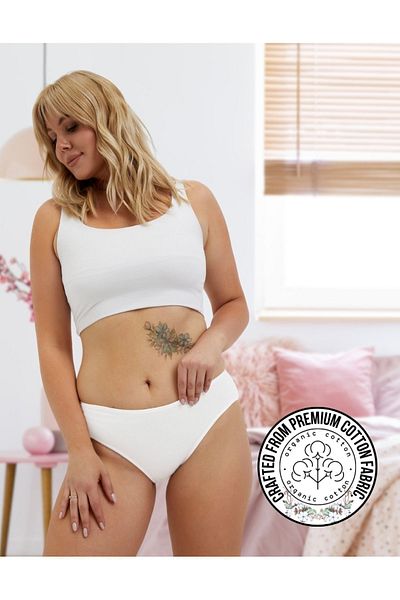 ALYA UNDERWEAR Pachet de 5 chiloți din bumbac colorați Bato Hipster - verde, afumat, piatră, maro, ecru