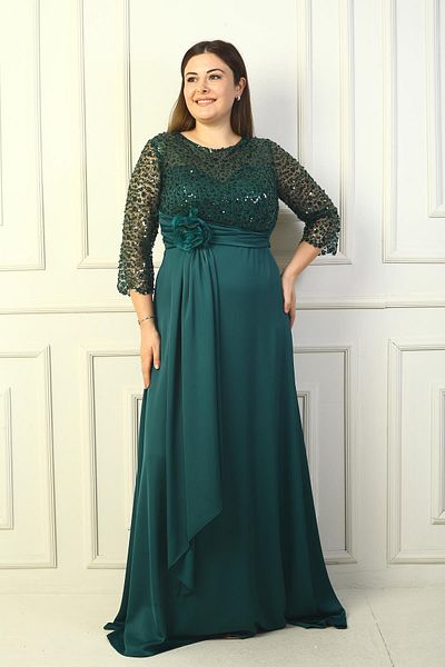 By Saygı Rochie lungă de damă din satin cu imprimeu floral - căptușită Gritel B.B.