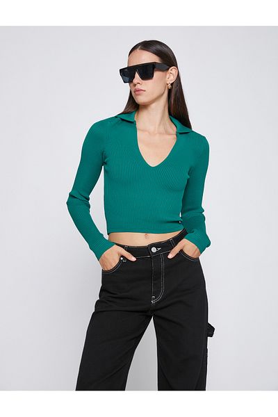Koton Polo Neck Crop póló, hosszú ujjú