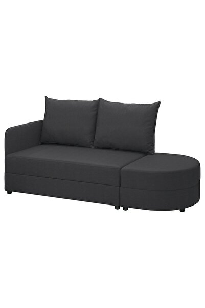 IKEA 2'li kanepe ve puf, knisa parlak turuncu/ vissle koyu gri