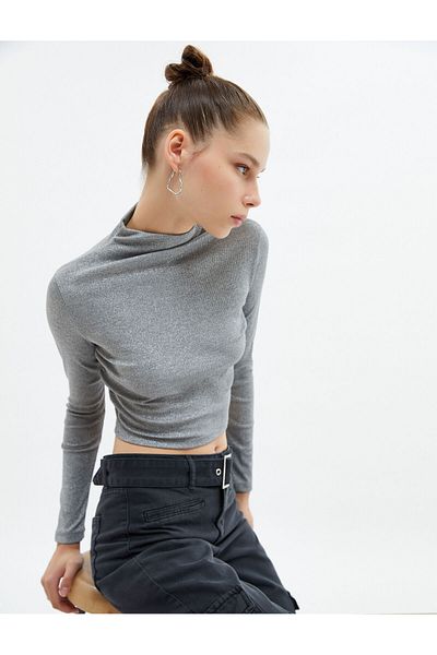 Koton Tricou cu mânecă lungă cu sclipici metalic - Camoul