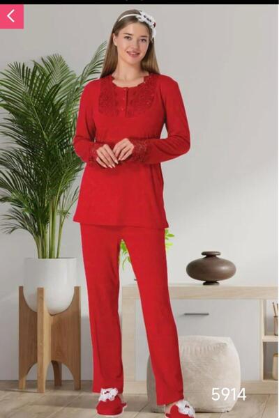 EM&FA TEKSTİL 5914 Black Women's Lycra Pajamas Set