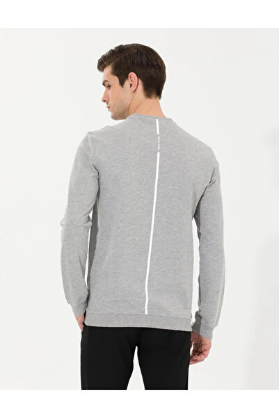 Pierre Cardin Erkek Gri Melanj Sweatshirt