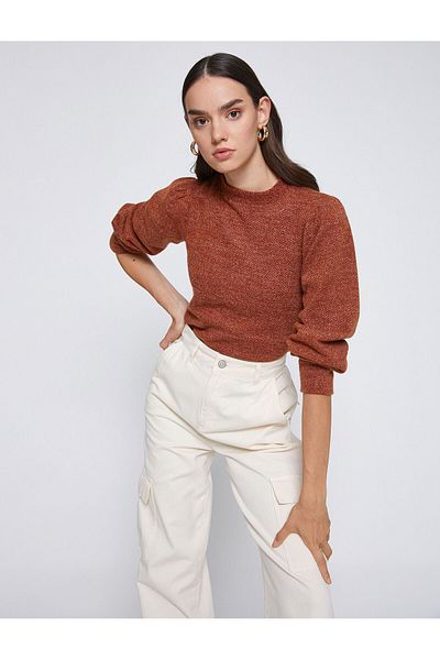 Koton Stand-up Collar Balloon Sleeve Sweatshirt