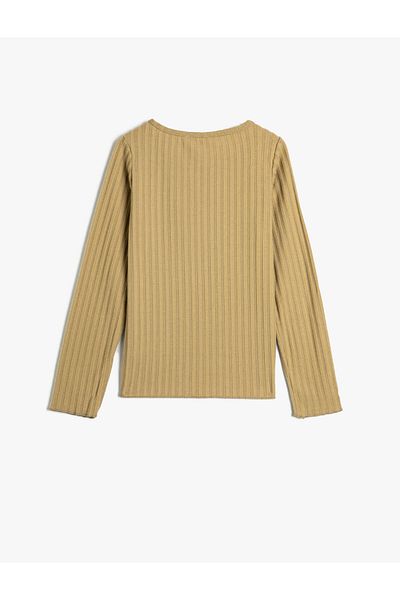 Koton Basic T-Shirt Long Sleeve Crew Neck Ribbed