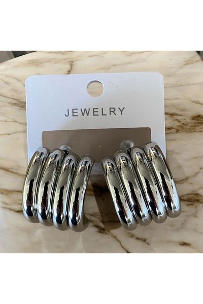 LeylanTakı Leylan Jewelry Women's Quadruple Thick Hoop Earrings