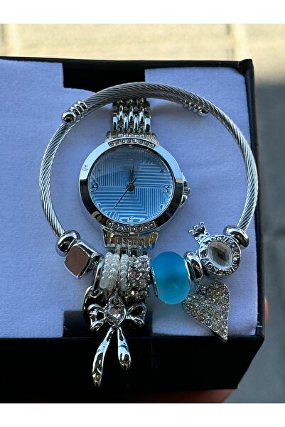 Mehissa Bijuteri aksesuar Çelik Bileklik & Saat Seti