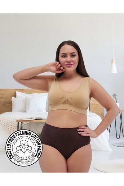 ALYA UNDERWEAR Női magas derekú alsónadrág - nagy méretű, 5 különböző színű, túlméretezett teljes nadrág (5XL, 6XL, 7XL) 1 csomagban