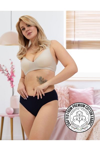 ALYA UNDERWEAR Chiloți din bumbac colorați Bato / Hipster pentru femei - roșu claret, bleumarin, negru, verde, indigo pachet de 5
