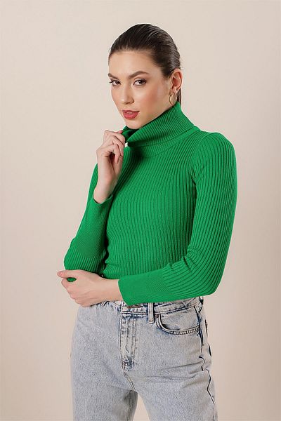 By Saygı Turtleneck Lycra Acrylic Knitwear Sweater