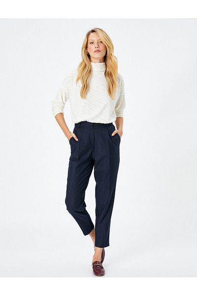 Koton Oversize Turtleneck Sweater Textured Long Sleeve Slit