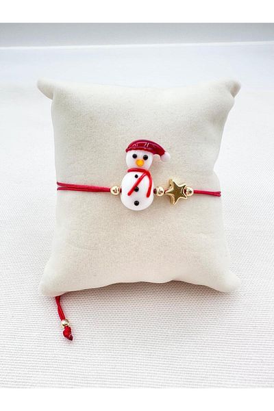 Jerie New Year's Theme3 Red Rope Glass Murano Bracelet