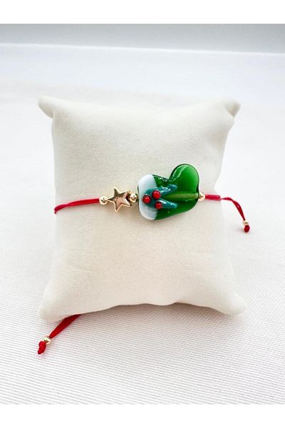Jerie New Year's Theme4 Red Rope Glass Murano Bracelet