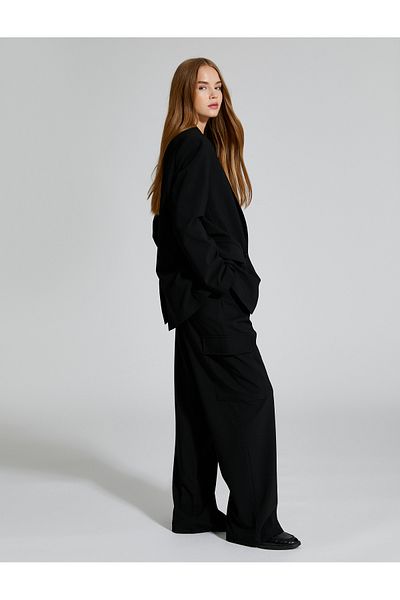 Koton High Waist Pleat Detailed Palazzo Trousers Fabric