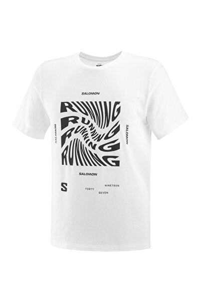 Salomon LC2218800 Running Graphic SS Tee Tricou Bărbați T-Shirt ALB
