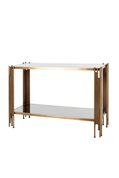 MUVA Concept Spark Gold Metal Cam Raflı Tasarım Dresuar