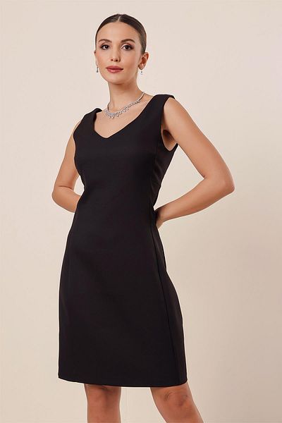 By Saygı V-Neck Classic Short Dress