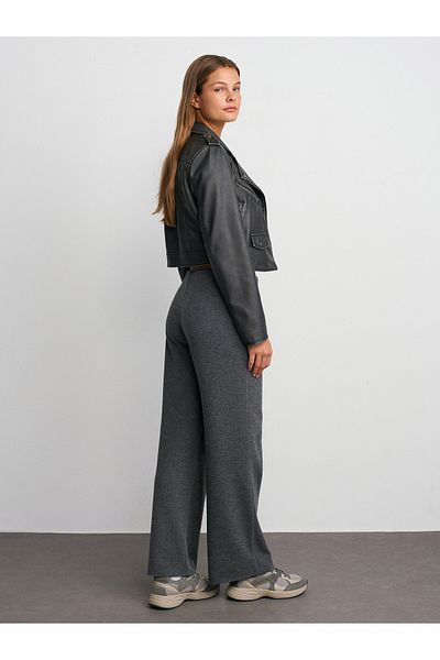 Dilvin 71819 High Waist Anthracite Pants