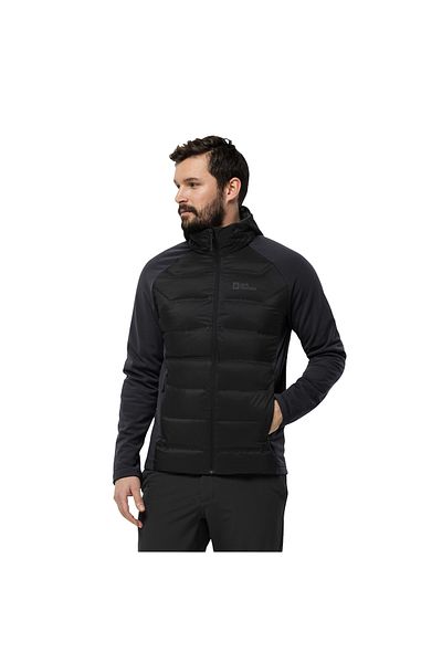 Jack Wolfskin Men's Outdoor Coat Tasman down Hybrid Black Men's Outdoor Jacket