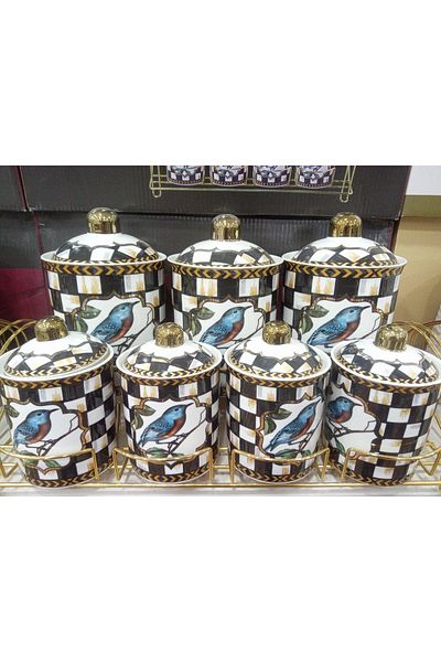 Decorland Damali Bird Patterned 7-Piece Spice Set