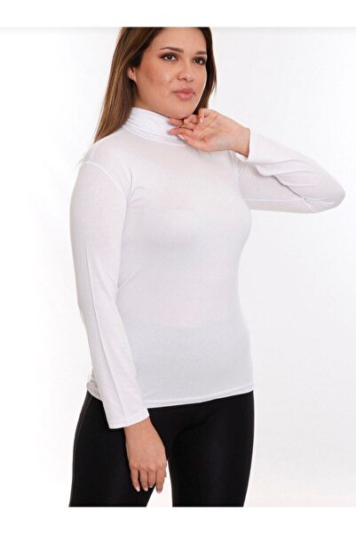 BLUEMOOR بادي نسائي طويل الأكمام نصف رقبة من القطن الليكرا الممشط