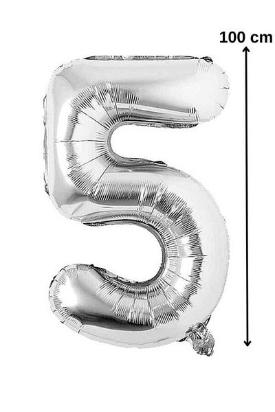 CUGY Silver Color 100 cm Helium Compatible Floyo Balloon