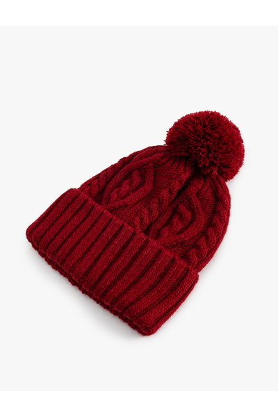 Koton Шапка з плетеним візерунком і помпонами
