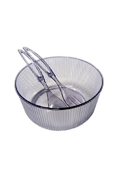 Hayveys Akrilik Yuvarlak Kaşıklı Salata Kasesi 23 Cm Servis Sunum Tabağı