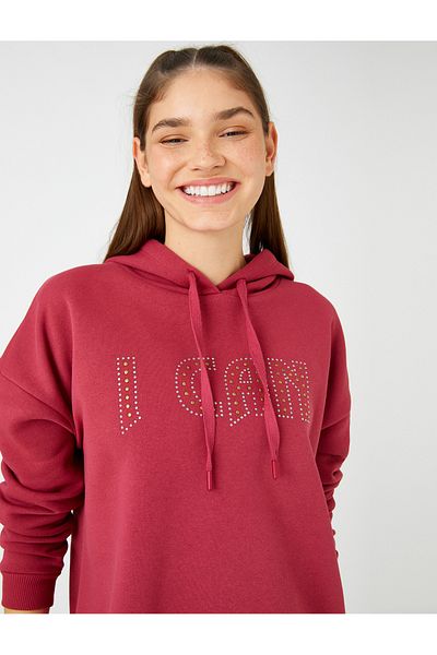 Koton Weiches, strukturiertes, bedrucktes, warmes Sweatshirt