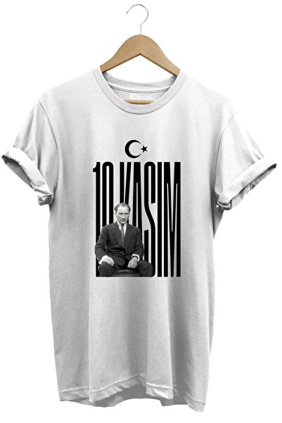 The Baski 10. novembar Ataturk Štampano 100% pamuk Premium bela majica
