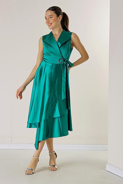 By Saygı Rochie din satin cu dantelă
