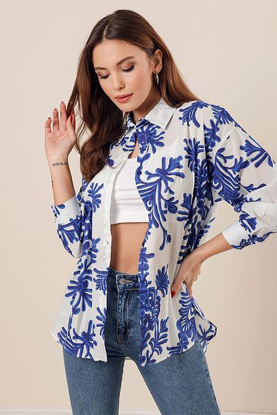 By Saygı Patterned Oversize Shirt