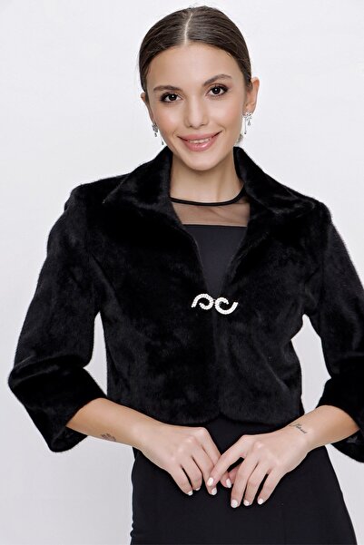 By Saygı Болеро з хутра лошати з підкладкою зсередини та деталями з каменю