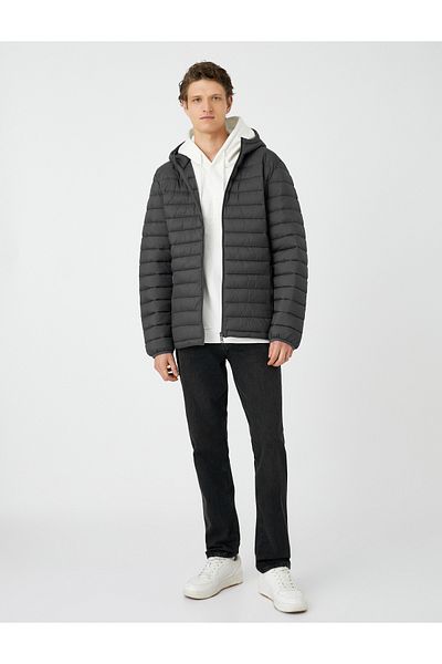 Koton Pufferjacke, saisonale Kapuze, Reißverschlusstasche, detailliert