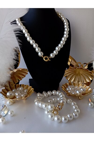 PD GRUP Inci Gemici Kilit Set Incili Gemici Kilitli Kolye Altın Takılan Kolye Ve Bileklik Kisiye Özel Harfli