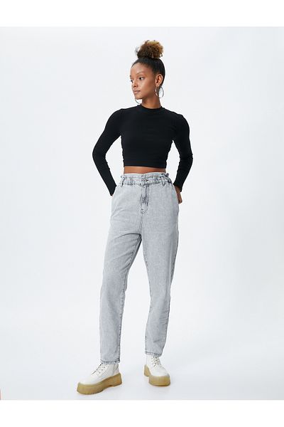 Koton Elastic Waist Jeans High Waist - Baggy Jeans