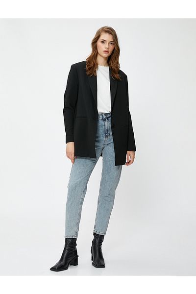 Koton Jeans mit hoher Taille und leicht schmalem Bein – Mom-Jeans