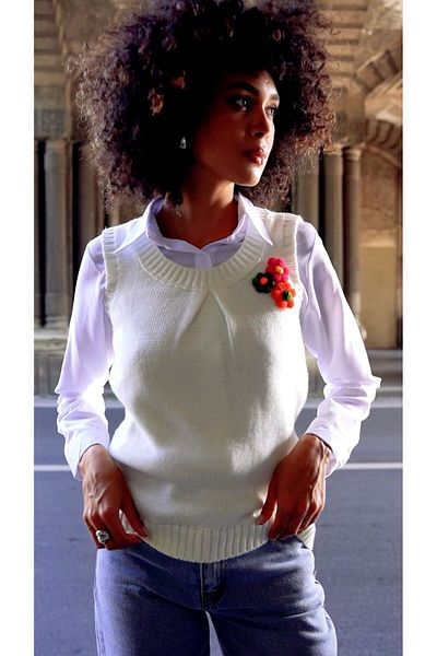 Hatun Atila Hatunatila 4476 Model Flower Motif Sweater