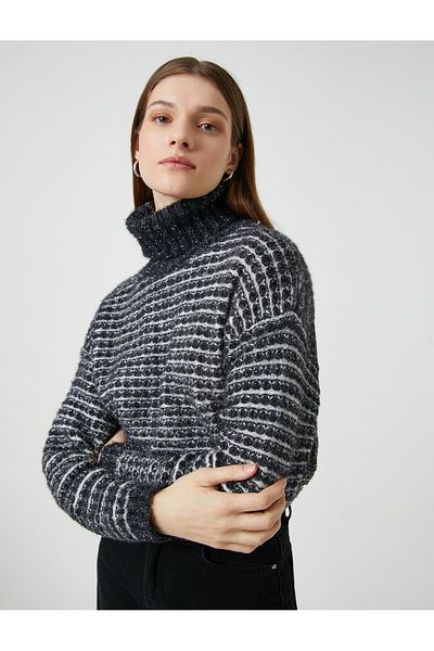 Koton Jacquard Turtleneck Sweater - X Şahika Ercümen