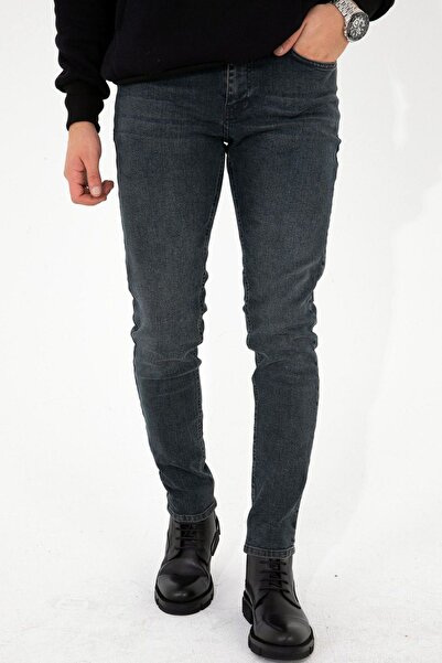 Vivika Normal Bel Slim Fit Yıkamalı Likralı Cepli Jean Kot Pantolon