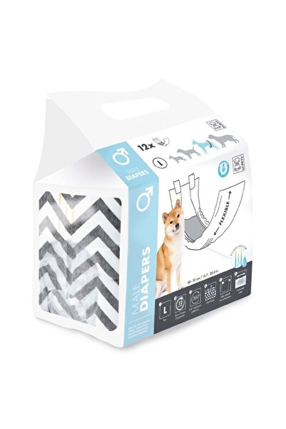 M-PETS Dıapers Erkek Köpekler İçin Külot (L) 12Li 10116399